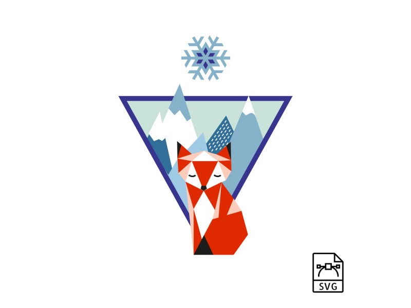 Mountain fox - Vector graphics